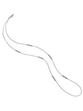 Brighton  Bsroness Bar Crystal Silver Long Necklace great for layering NWT JL802